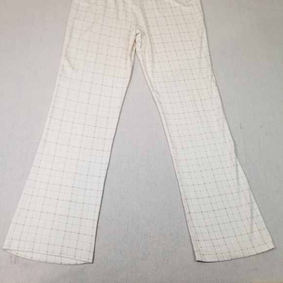 Crosby Women’s Pants Sz XL Pull On High Rise Straight Leg Beige Checker Pattern - Picture 6 of 11